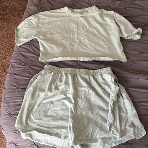 Mint Green Striped Women's Pajama Set